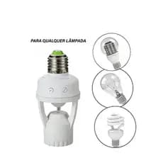Soquete Sensor De Presença Luz Iluminação E27 Movimento 360°