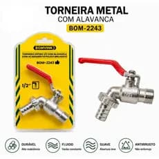 TORNEIRA ESFERA 1/2 COM ALAVANCA COM ACABAMENTO POLIDO BRILHANT BOMVINK BOM-2243