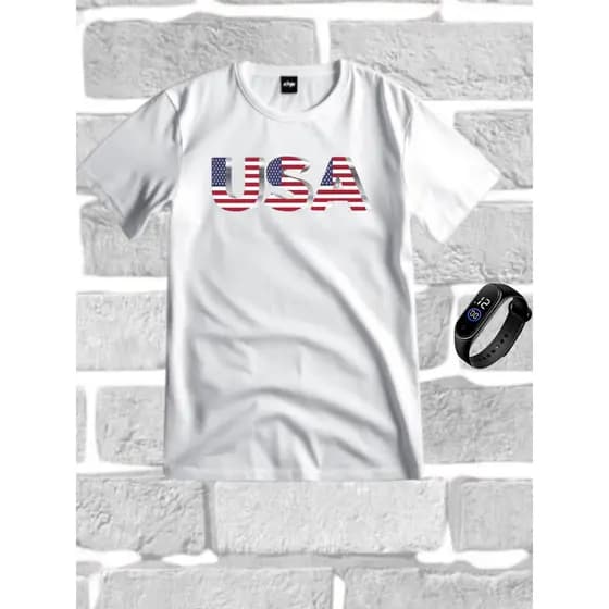 Conjunto Kit Camisa USA 100% Algodão Fio 30.1 + Relogio Digital ACADEMIA PASSEIO DIA DIA. PROMOÇAO