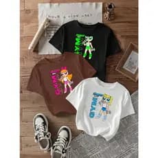 kit com 3 blusas femininas Camiseta feminina de algodão ESTAMPAS VARIADAS