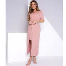 Vestido Max Mídi Justo Modesto Moda Evangélica Elegante Na Alfaiataria