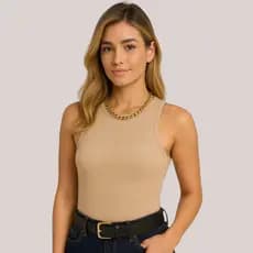 Blusa Cropped Regata Basica Feminina Canelado Blusinha Básica Casual Regata Dia a Dia