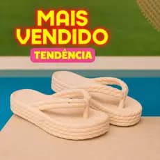 Chinelo Feminino Plataforma Trançado Ortopédico Confortável