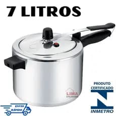 Panela De Pressao 7 Litros Com Ótima Pressão Testada e Certificada Pelo Inmetro Polida