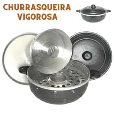 Churrasqueira Multiuso Para Fogão 4 Em 1 Tipo Vigorosa N30 Assa Bolo Pão Pizza Grelhados