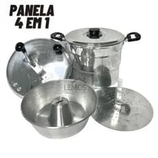 Cuscuzeira 4 em 1 Panela Pipoqueira e Faz Pudim Banho Maria Pipoca Cuscuz Alimentos A Vapor