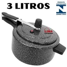 Panela De Pressão 3L Preta Com Ótima Pressão Capacidade 3Litros Testada e Certificada Pelo Inmetro