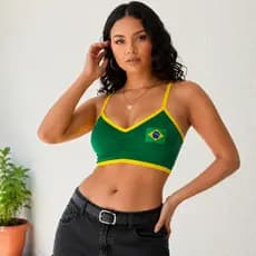 Kit 2 Top Feminino Brasil sutiã Cropped tamanho único
