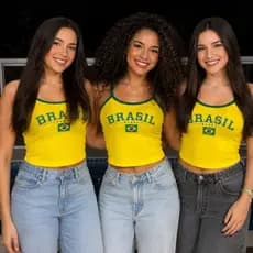 Blusa Do Brasil Regata Cropped Feminina Verde Amarelo Preto