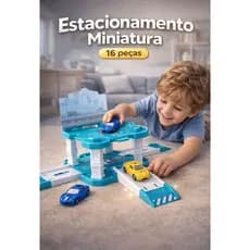 Estacionamento Miniatura 16 Peças com Carrinhos Brinquedo Infantil Educativo Pista Garagem Crianças