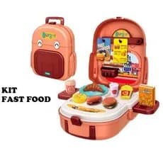 Mini Cozinha Médico Fastfood Infantil Brinquedo Maleta Menina Menino Comidinha Didático Ecucacional
