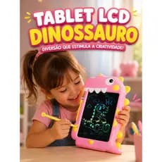 Lousa Mágica LCD Infantil Dinossauro Rosa Tablet de Escrita e Desenho Educativo Didático para Menina
