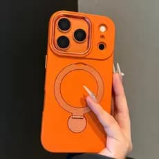 Capa Luxo Anti Impacto Magnética Com Suporte Giratório 360 +Proteção de lente Para IPhone 11 12 13 14 15 16 17promax