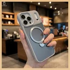 Capa Magnética Fosca Com Suporte Giratório De 360 ​​Graus +protecão de lente  iphone 17promax