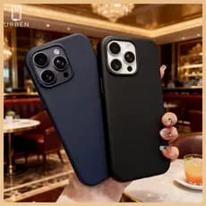 Capa Couro MagSafe Anel Magnético Forte + Película Lente Forro Aveludado P/ iPhone11 12 13 14 15 16 Pro Max Anti Choque