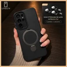 Capa Magnética Anti Impacto Com Suporte Giratório Proteção de lente Para Galaxy Samsung S23 S24 S25 S26 FE Edge Ultra