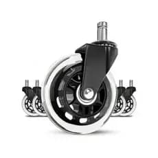 Kit 5 Rodas Anti Risco Universal 75mm Para Cadeira Escritório Giratória Móveis Gamer Marca Luvinco