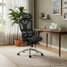 Cadeira Escritório Ergonômica Executiva Premium Dinamarca BT03 LuvinCo Suporte LombarPerna Adaptável