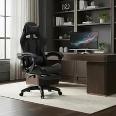 Cadeira Gamer Ergonômica Nitro Escritório Couro Sintético Reclinável Altura Ajustável Apoio Pés