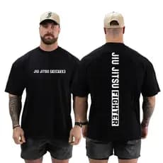 Camiseta Oversized Jiu Jitsu Masculina Alta Qualidade Algodão Fit