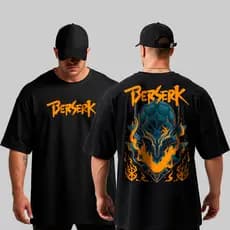 Camiseta Oversized Berserk Masculina Musculação Algodão Streetwear 0374