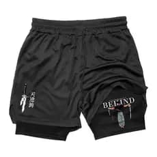 Short 2 em 1 Behind com Proteção UV e Compressão Bermuda para Academia e Corrida