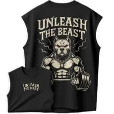 Regata Oversized Masculina Academia | Solta a Fera | Estampa Pitbull Monstro Old School
