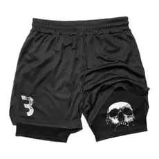 Bermuda 2 em 1 Masculina com Proteção UV e Compressão para Academia e Corrida Neves Outlet