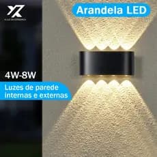 Arandela LED Meia Lua para Parede branco quente bivolt com Proteção IP65 para uso interno e externo
