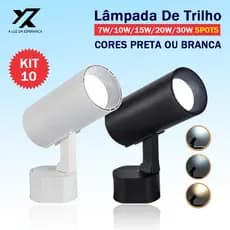 Kit 10 Lâmpada De Trilho de luxo nas Cores Preta ou Branca Modelos Disponíveis 7W 10W 15W 20W 30W