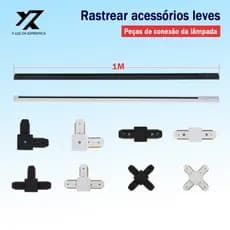 Trilho da lâmpada de Trilho Conector I L T X Acessórios Preto ou Branco Kit 1-4
