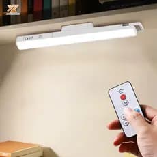 Kits Luminária Barra LED Lâmpada Recarregável 3 Cores Magnética Controle Remoto Armário Cozinha