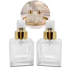 Kit 02 Spray Luxo com Frascos de Vidro Cubo 100ml Decorativos