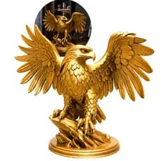 Estátua Águia Gold Luxo Moderna Decoração para Escritório Casa