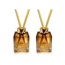 KIT 02 Frasco de Vidro Cubo 100ML Tampa Luxo Aromatizador de Ambiente