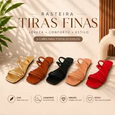 Rasteira Feminina Elegante Tiras