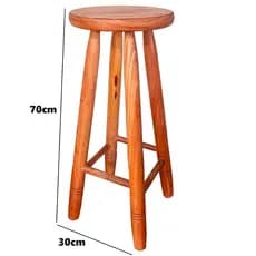 Banqueta Alta Madeira Maciça 70cm Alt Banqueta Balcão Tamborete Banco Alto