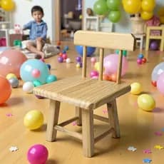 Banquinho Seguro Banqueta madeira com Encosto criança Escolinha Mesa Infantil Envio Imediáto