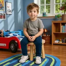 Banquinho para Criança Banqueta Pequena madeira Baixa uso adulto infantil escolinha 20cm de Altura