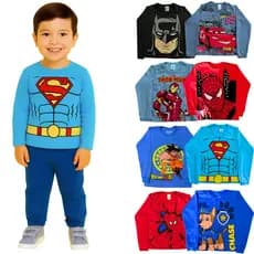 Kit Econômico 5 Camisetas Manga Longa Menino com Estampas Divertidas