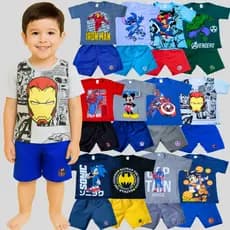 Kit Infantil Sortido 8 Peças De Roupas Menino Verão - 4 Camisetas + 4 Bermudas