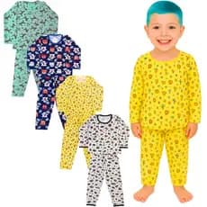 Kit 6 Peças De Pijama Infantil Masculino 3 Calças + 3 Camisetas Manga Longa