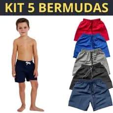 Kit 5 Bermudas Infantil De Tactel