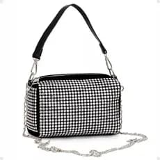 Bolsa Feminina Brilho Pequena Ombro Alça Luxo Strass Festa