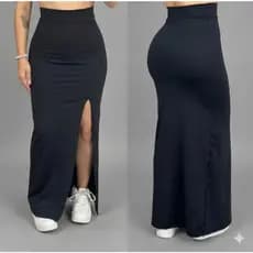 Saia Longa Feminina Elegante Suplex Poliamida Fenda Roupa Gringa Saias Tubinho Moda Feminina Premium