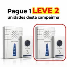 Kit 2x Campainhas Sem Fio Residencial Wireless Longo Alcance Bivolt Resistente à Água
