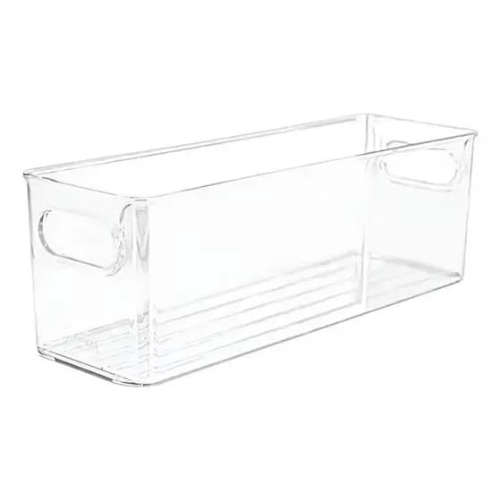 Organizador Multiuso Plástico Transparente 10x30cm Gaveta Geladeira Plasútil