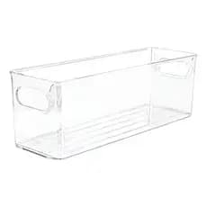 Organizador Multiuso Plástico Transparente 10x30cm Gaveta Geladeira Plasútil
