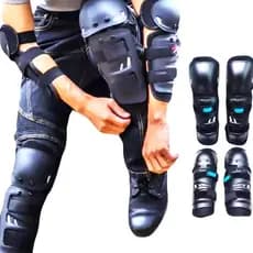 Kit de Proteção Joelheira e Cotoveleira Articulada para Moto, Bike e Trilha Segurança Total