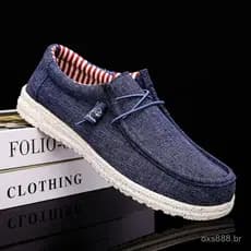Sapatos Casuais Masculinos Mocassins Leves De Lona Macia Para Homens Condução Vulcanizados
